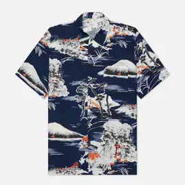 Мужская рубашка Universal Works Road Fuji Summer Print, цвет синий, размер L
