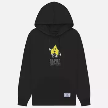 Мужская толстовка Alpha Industries Alpha Badge Hoodie, цвет чёрный, размер XXL