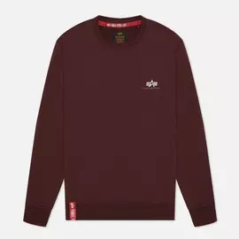 Мужская толстовка Alpha Industries Basic Small Logo, цвет бордовый, размер XXXL