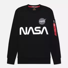 Мужская толстовка Alpha Industries NASA Reflective, цвет чёрный, размер XXS
