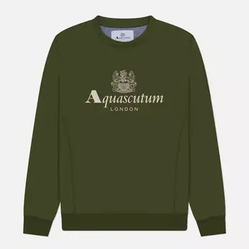 Мужская толстовка Aquascutum Active Big Logo Crew Neck, цвет зелёный, размер XXL