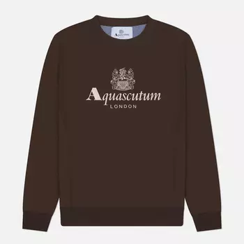 Мужская толстовка Aquascutum Active Big Logo Crew Neck, цвет коричневый, размер XXL
