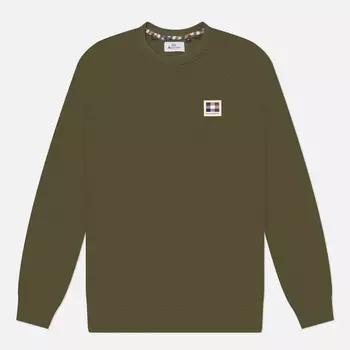 Мужская толстовка Aquascutum Active Patch Crewneck, цвет оливковый, размер S