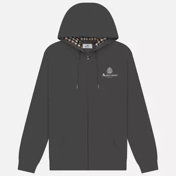 Мужская толстовка Aquascutum Active Small Logo Hoodie Full Zip, цвет серый, размер S