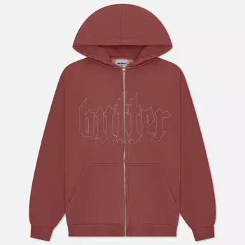 Мужская толстовка Butter Goods Cropped Zip-Thru Hoodie, цвет бордовый, размер XL