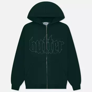 Мужская толстовка Butter Goods Cropped Zip-Thru Hoodie, цвет зелёный, размер XXL