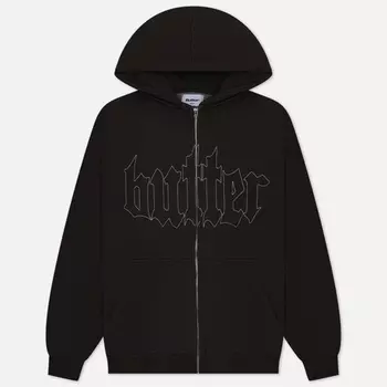 Мужская толстовка Butter Goods Cropped Zip-Thru Hoodie, цвет чёрный, размер XL