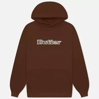 Мужская толстовка Butter Goods Plaid Applique Pullover Hoodie, цвет коричневый, размер L