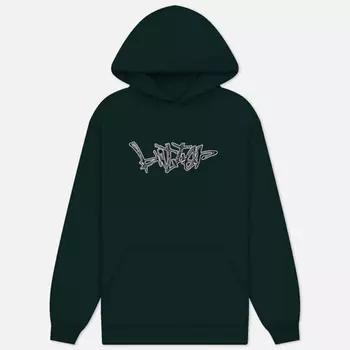 Мужская толстовка Butter Goods Scratch Applique Pullover Hoodie, цвет зелёный, размер M