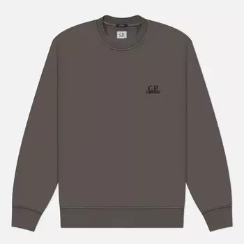 Мужская толстовка C.P. Company Cotton Diagonal Fleece Crew Neck Logo, цвет серый, размер M