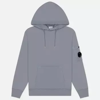 Мужская толстовка C.P. Company Cotton Diagonal Fleece Hoodie, цвет голубой, размер S