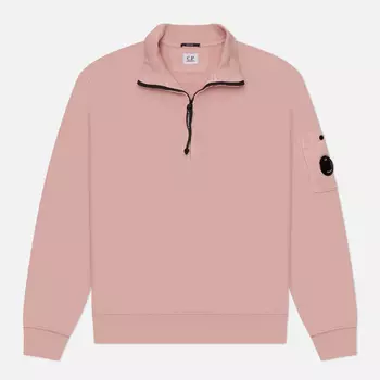 Мужская толстовка C.P. Company Cotton Diagonal Fleece Half Zip, цвет розовый, размер S