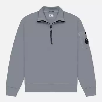 Мужская толстовка C.P. Company Cotton Diagonal Fleece Half Zip, цвет голубой, размер S