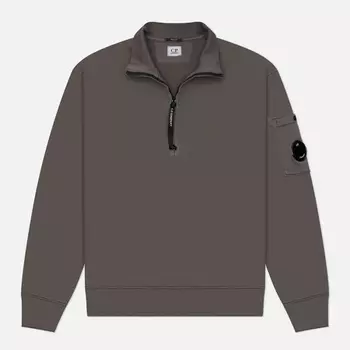 Мужская толстовка C.P. Company Cotton Diagonal Fleece Half Zip, цвет серый, размер S