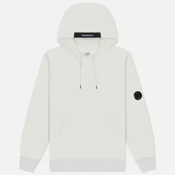 Мужская толстовка C.P. Company Diagonal Raised Fleece Lens Adjustable Hoodie, цвет белый, размер S