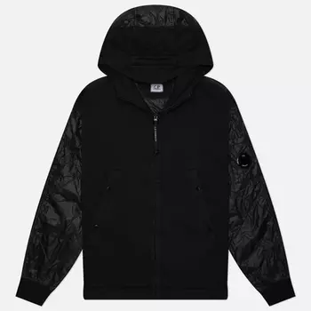 Мужская толстовка C.P. Company Diagonal Raised Mixed Quilted Hooded, цвет чёрный, размер XXL