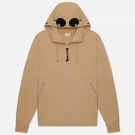 Мужская толстовка C.P. Company Diagonal Raised Fleece Goggle, цвет бежевый, размер S