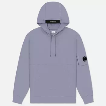 Мужская толстовка C.P. Company Embroidered Logo Diagonal Raised Fleece Hoodie, цвет фиолетовый, размер S