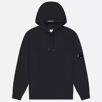 Мужская толстовка C.P. Company Embroidered Logo Diagonal Raised Fleece Hoodie, цвет синий, размер S