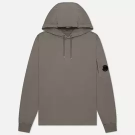 Мужская толстовка C.P. Company Light Fleece Garment Dyed Pullover Hooded Lens, цвет серый, размер XL