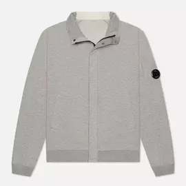 Мужская толстовка C.P. Company Light Fleece Garment Dyed Stand Collar Lens, цвет серый, размер L