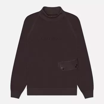 Мужская толстовка C.P. Company Reverse Brushed & Emerized Diagonal Fleece Mixed Funnel Neck, цвет коричневый, размер M
