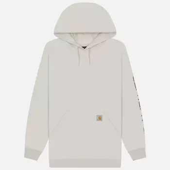Мужская толстовка Carhartt Loose Fit Midweight Logo Sleeve Graphic Hoodie, цвет бежевый, размер XXL