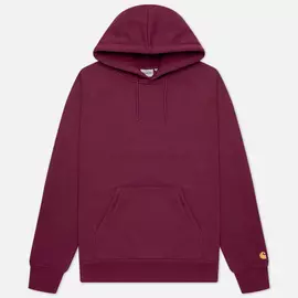 Мужская толстовка Carhartt WIP Chase 13 Oz Hooded, цвет бордовый, размер S