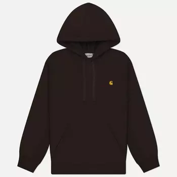 Мужская толстовка Carhartt WIP Hooded American Script, цвет коричневый, размер XL