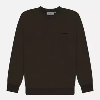 Мужская толстовка Carhartt WIP Script Embroidery, цвет оливковый, размер XXL