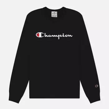 Мужская толстовка Champion Big Logo Fleece Crew Neck, цвет чёрный, размер XXL