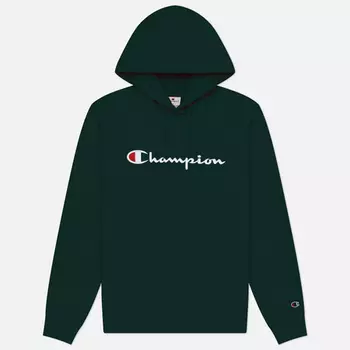Мужская толстовка Champion Big Logo Fleece Hoodie, цвет зелёный, размер L