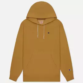 Мужская толстовка Champion Reverse Weave Logo Chest &amp; Sleeve Hoodie, цвет бежевый, размер M