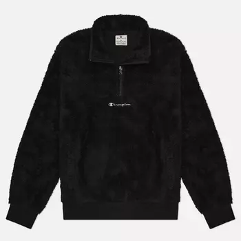 Мужская толстовка Champion Small Logo Half-Zip Teddy Fleece, цвет чёрный, размер S