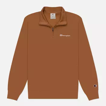 Мужская толстовка Champion Small Logo Half-Zip, цвет коричневый, размер S