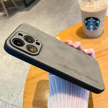 Ультратонкий матовый чехол с текстурой кожи для Iphone 14 11 12 13 Pro Max Mini Xs Xr X 7 8 Plus Se противоударный силиконовый чехол-бампер For iPhone 8 Plus темно-синий