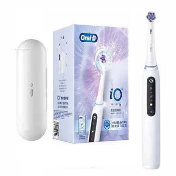 Электрическая зубная щетка Oral B iO5 Перезаряжаемая зубная щетка с датчиком давления Белые зубы 5 режимов чистки Быстрая зарядка в коробке чёрный