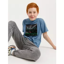 Футболка с интерактивным принтом для мальчиков (синий, 140/ 10-11 YEARS)