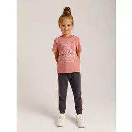 Футболка с принтом для девочек (розовый, 92/ 2-3 YEARS)