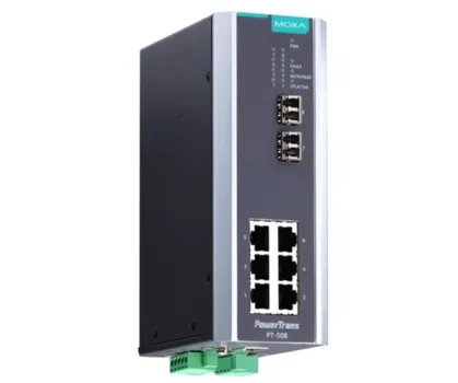 Коммутатор управляемый MOXA PT-508-SS-LC-24 6x10/100BaseT(X), 2 x 100BaseFX SM, LC, 1 x 24 VDC