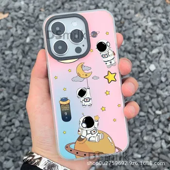Чехол Aurora White Astronaut для iPhone Pro 15 14/13/12/11/Xs Max/Xr/X - Hard Shell Tide Plus. iPhone 12 Pro
