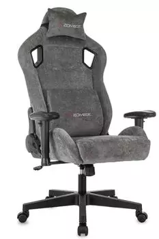 Кресло игровое ZOMBIE GHOST FABR-GR Ghost Fabric серый Light-19 с подголов. крестов. пластик