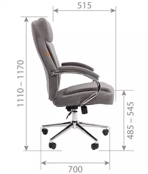 Кресло офисное Chairman Home 794 7188067 Россия ткань T-55 серый