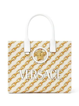 Сумка-тоут с логотипом Versace, нейтральный цвет