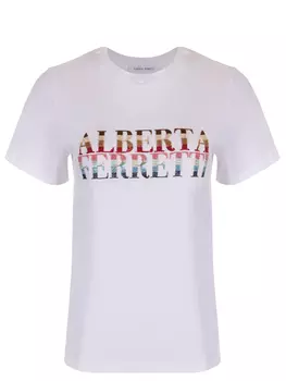 Футболка хлопковая с принтом ALBERTA FERRETTI