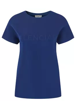 Футболка хлопковая с принтом BALENCIAGA