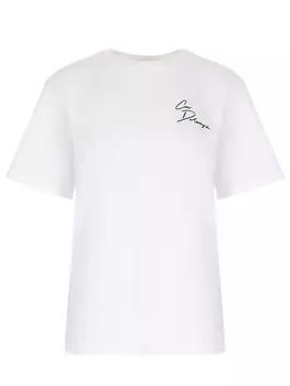 Футболка хлопковая с принтом Cara Loves Karl Signature