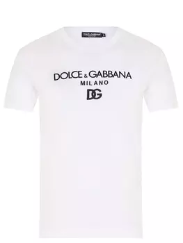 Футболка хлопковая с принтом DOLCE & GABBANA