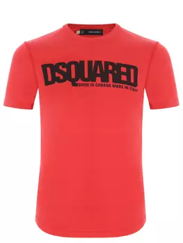 Футболка хлопковая с принтом DSQUARED2
