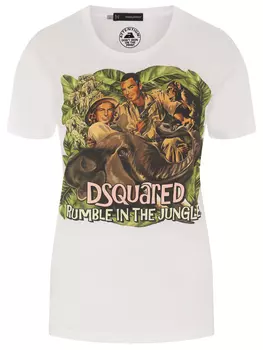 Футболка хлопковая с принтом DSQUARED2